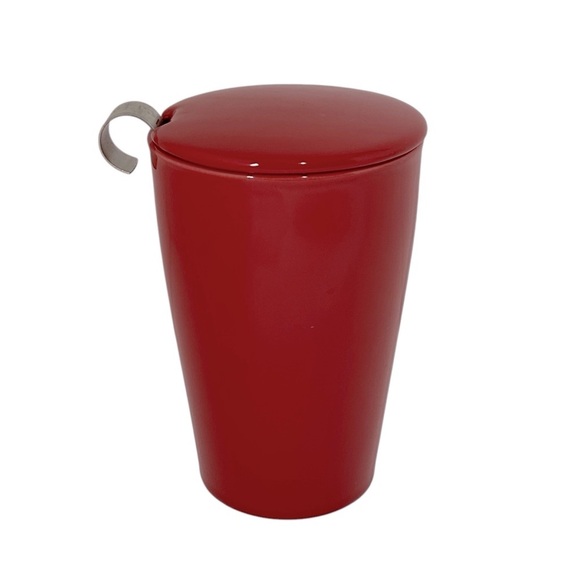 TEA FORTE Bright red Loose tea Infuser Cup with Lid Holds 12 oz. LIKE NEW - Picture 6 of 10